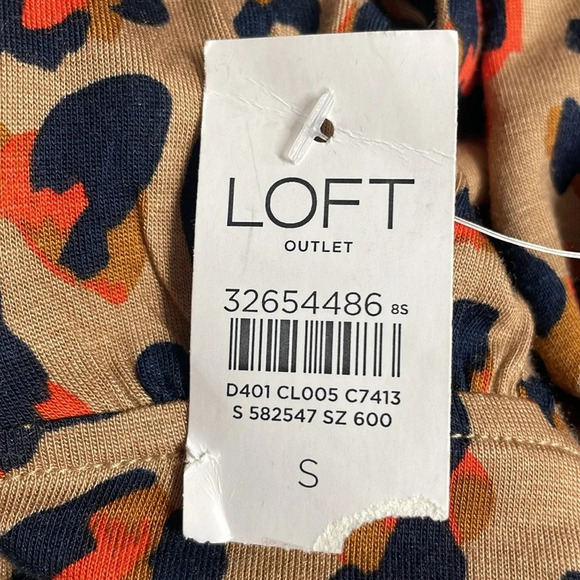 NWT Loft Outlet Leopard Print Long Sleeve Blouse S - Picture 6 of 15